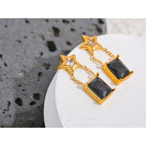 Black Cubic Earrings