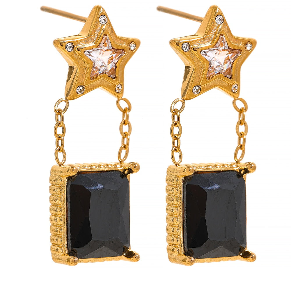 Black Cubic Earrings