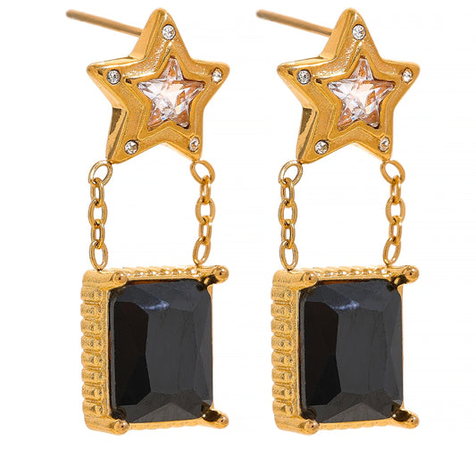 Black Cubic Earrings