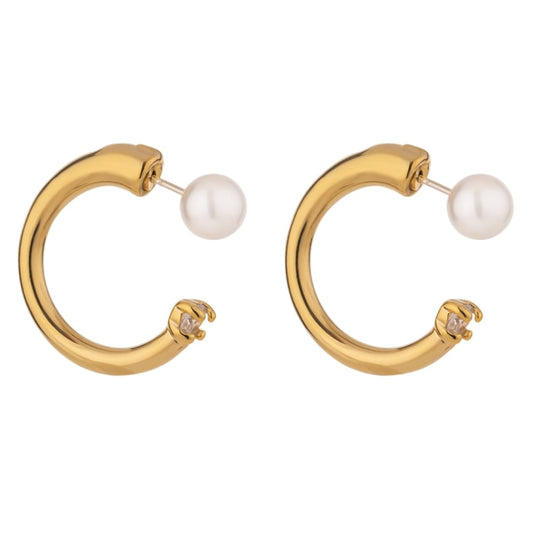 Pearls Hoop Earrings