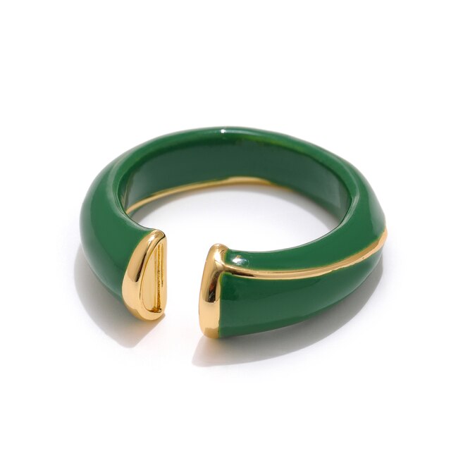 Green Enamel Ring