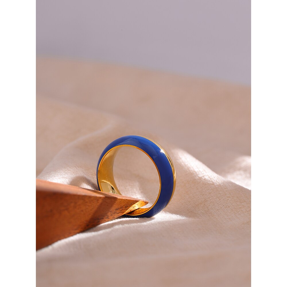 Blue Enamel Ring